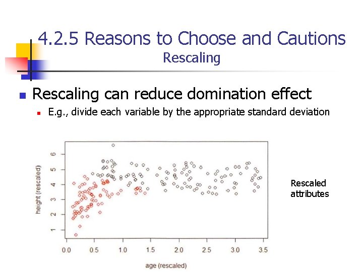 4. 2. 5 Reasons to Choose and Cautions Rescaling n Rescaling can reduce domination