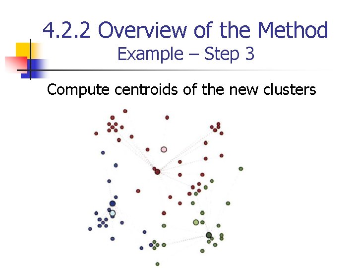 4. 2. 2 Overview of the Method Example – Step 3 Compute centroids of