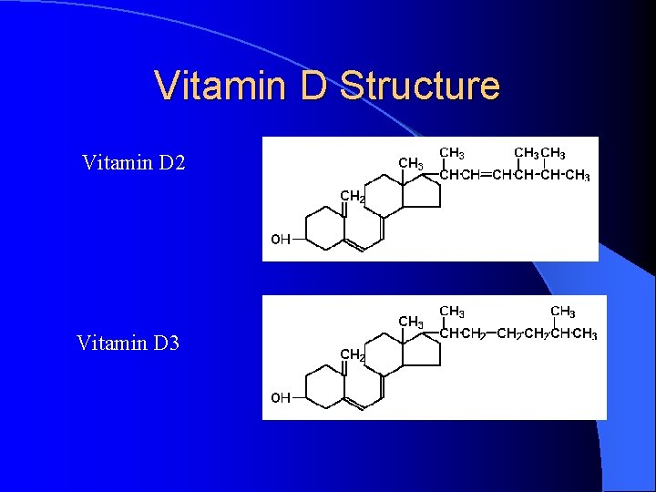 Vitamin D Structure Vitamin D 2 Vitamin D 3 