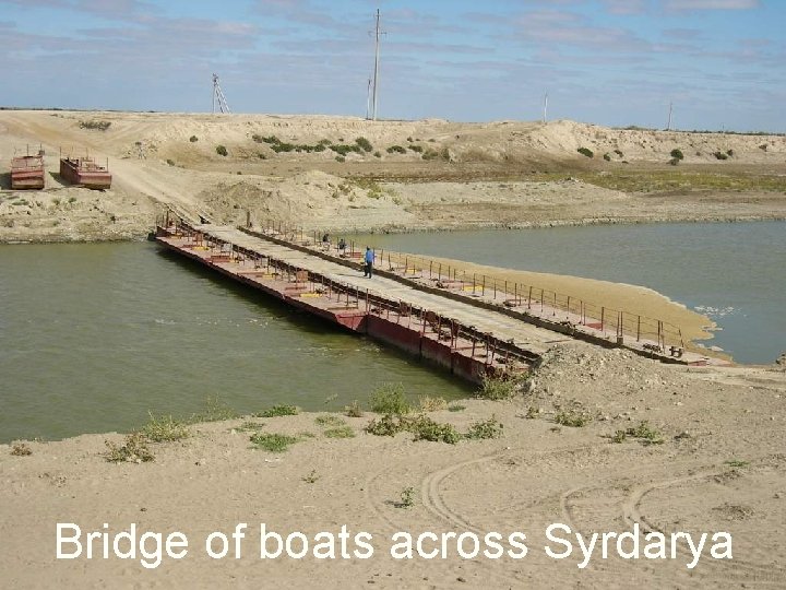 Bridge of boats across Syrdarya 