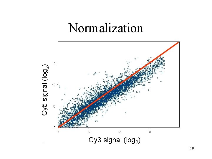 Cy 5 signal (log 2) Normalization Cy 3 signal (log 2) 19 