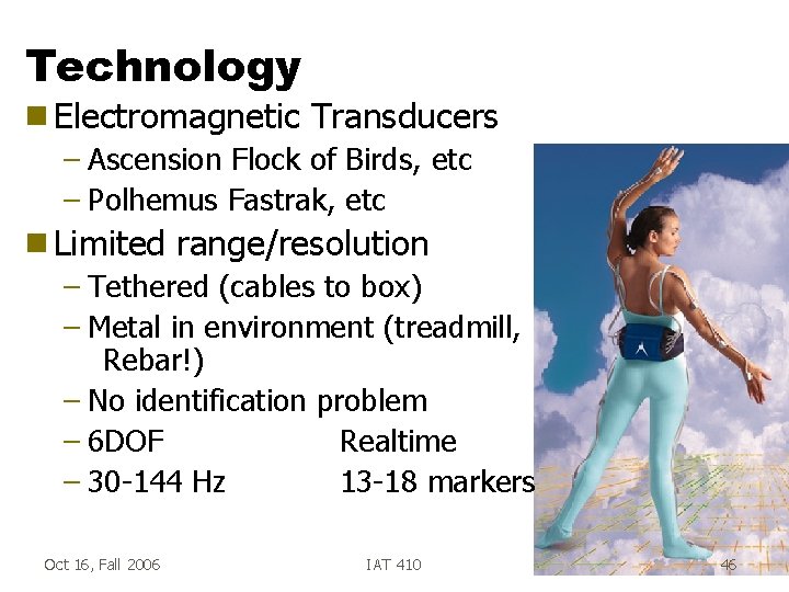 Technology g Electromagnetic Transducers – Ascension Flock of Birds, etc – Polhemus Fastrak, etc