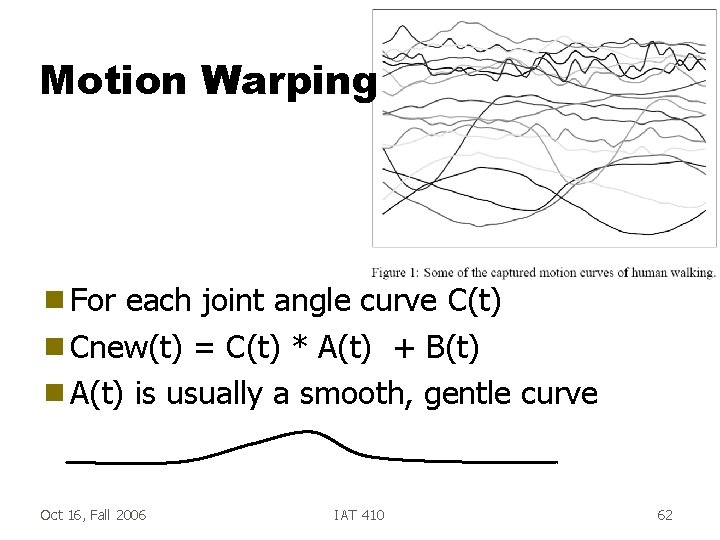 Motion Warping g For each joint angle curve C(t) g Cnew(t) = C(t) *