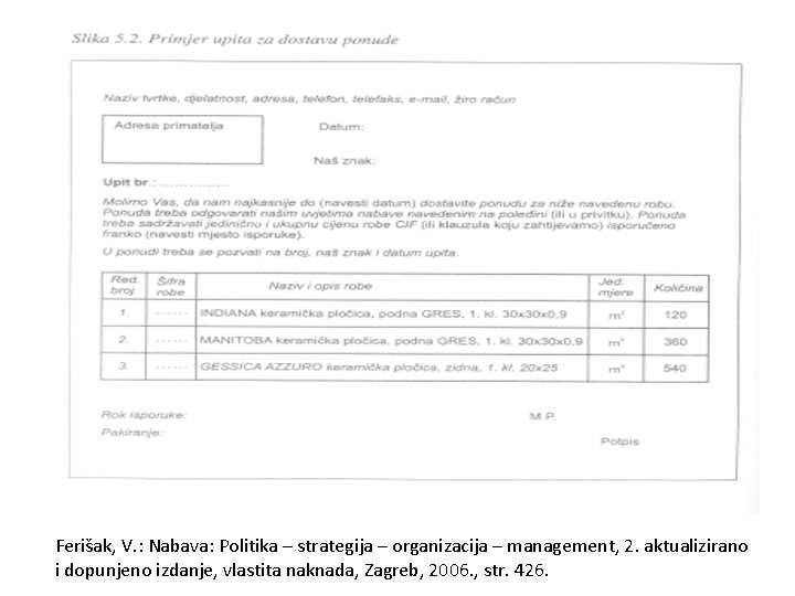 Ferišak, V. : Nabava: Politika – strategija – organizacija – management, 2. aktualizirano i