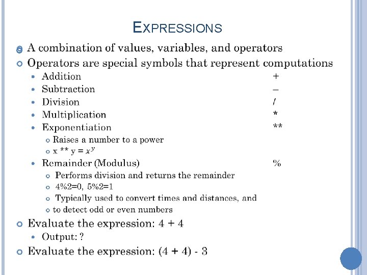 EXPRESSIONS 