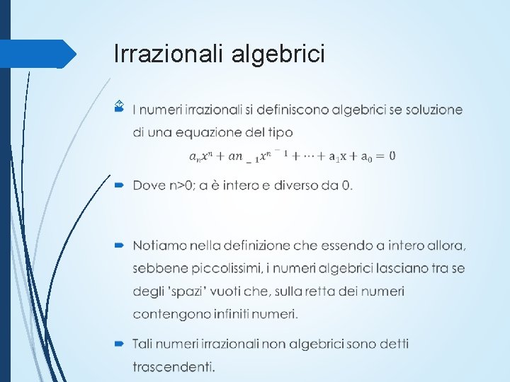 Irrazionali algebrici 