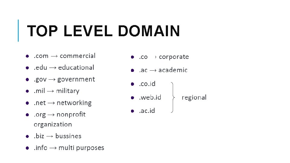 TOP LEVEL DOMAIN 