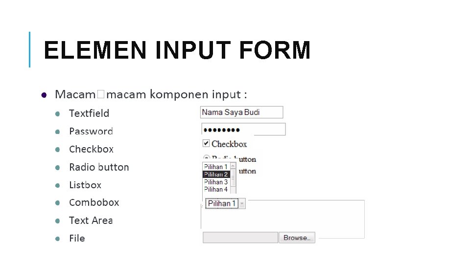 ELEMEN INPUT FORM 