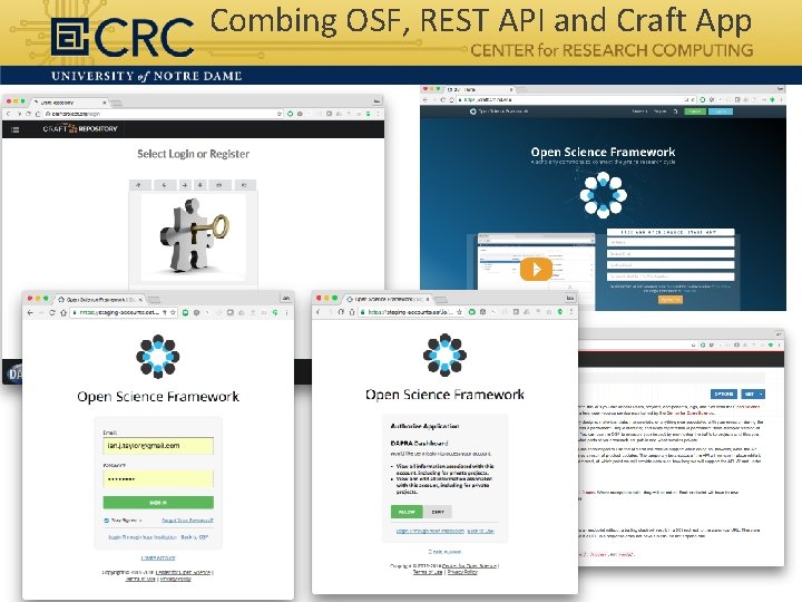 Combing OSF, REST API and Craft App 