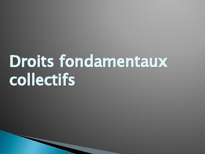 Droits fondamentaux collectifs 