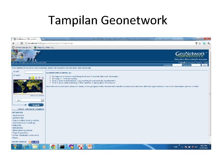 Tampilan Geonetwork 