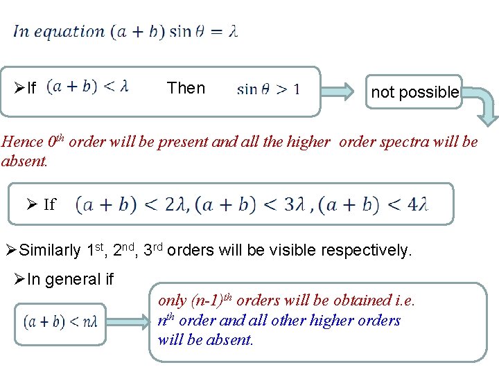 ØIf Then not possible Hence 0 th order will be present and all the