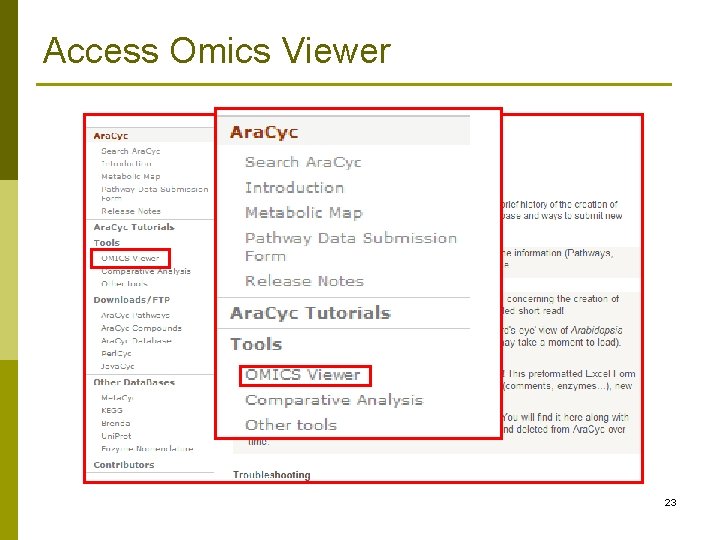 Access Omics Viewer 23 