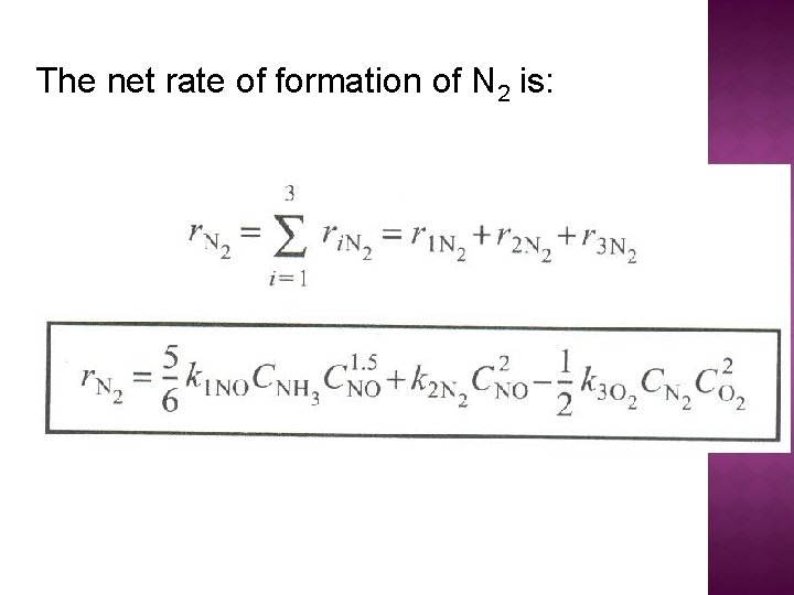 The net rate of formation of N 2 is: 