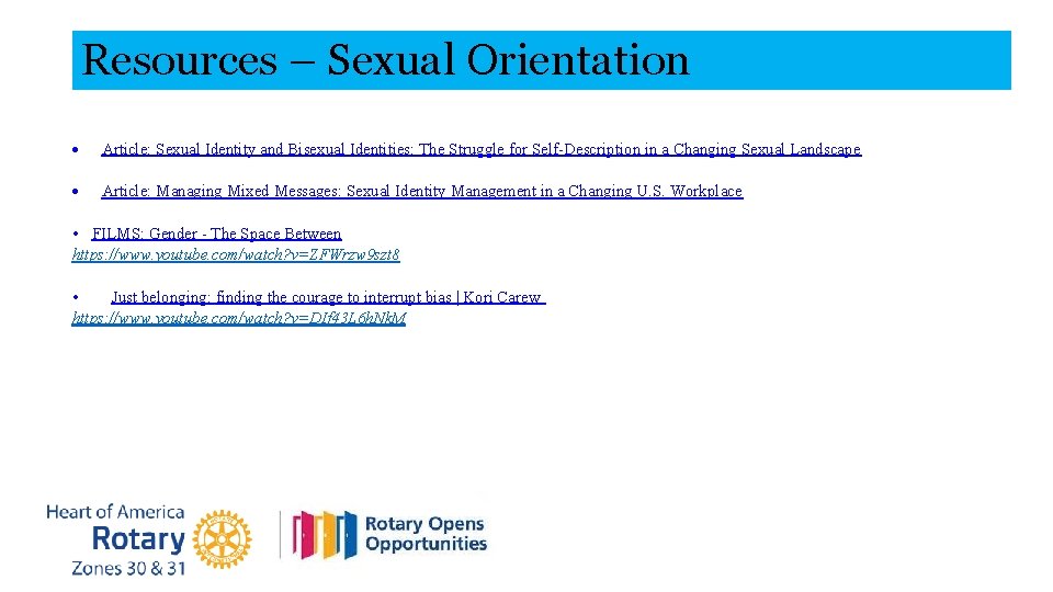 Resources – Sexual Orientation Article: Sexual Identity and Bisexual Identities: The Struggle for Self-Description