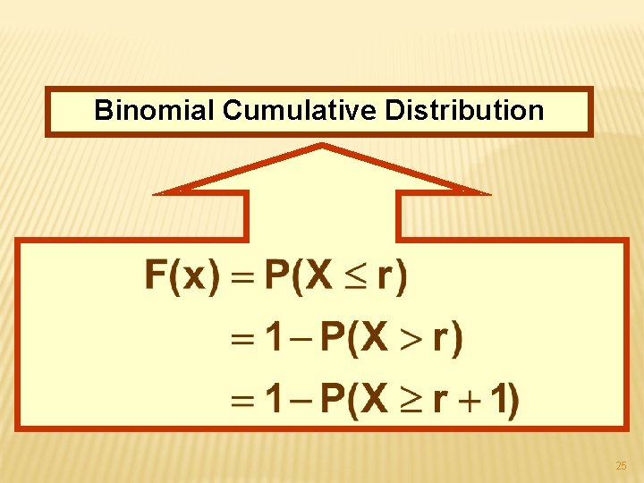 Binomial Cumulative Distribution 25 