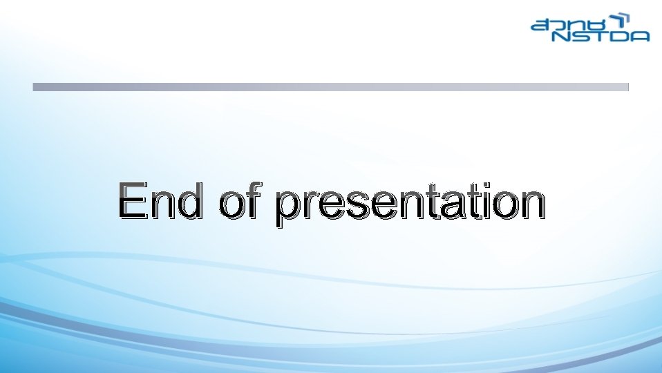 End of presentation 