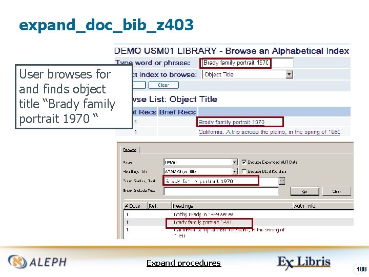 expand_doc_bib_z 403 User browses for and finds object title “Brady family portrait 1970 “