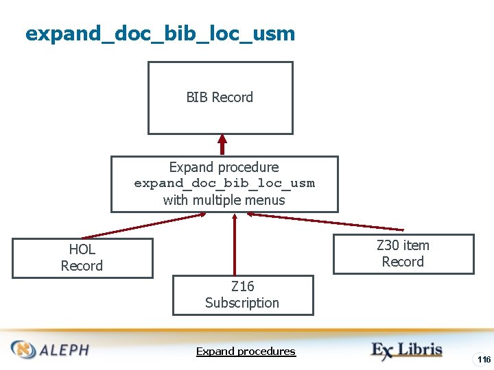 expand_doc_bib_loc_usm BIB Record Expand procedure expand_doc_bib_loc_usm with multiple menus Z 30 item Record HOL