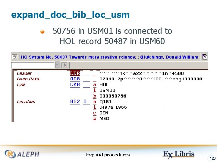 expand_doc_bib_loc_usm 50756 in USM 01 is connected to HOL record 50487 in USM 60