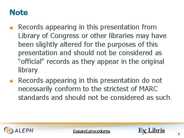 Note Records appearing in this presentation from Library of Congress or other libraries may