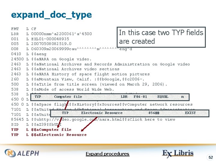 expand_doc_type FMT LDR 001 005 008 0410 24500 2463 260 500 538 650 0