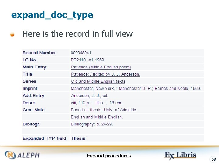 expand_doc_type Here is the record in full view Expand procedures 58 