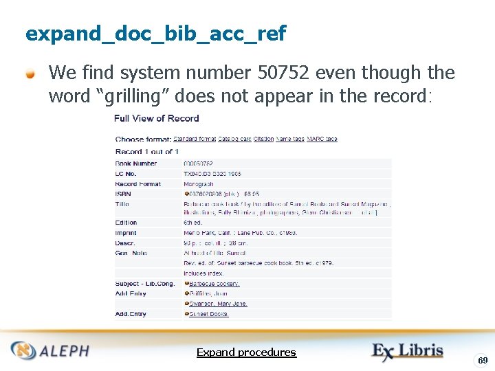 expand_doc_bib_acc_ref We find system number 50752 even though the word “grilling” does not appear