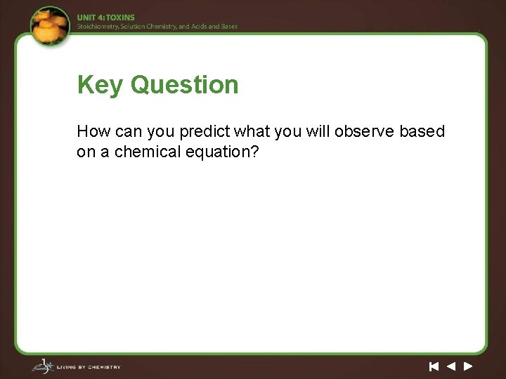 Key Question How can you predict what you will observe based on a chemical