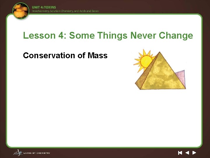 Lesson 4: Some Things Never Change Conservation of Mass 