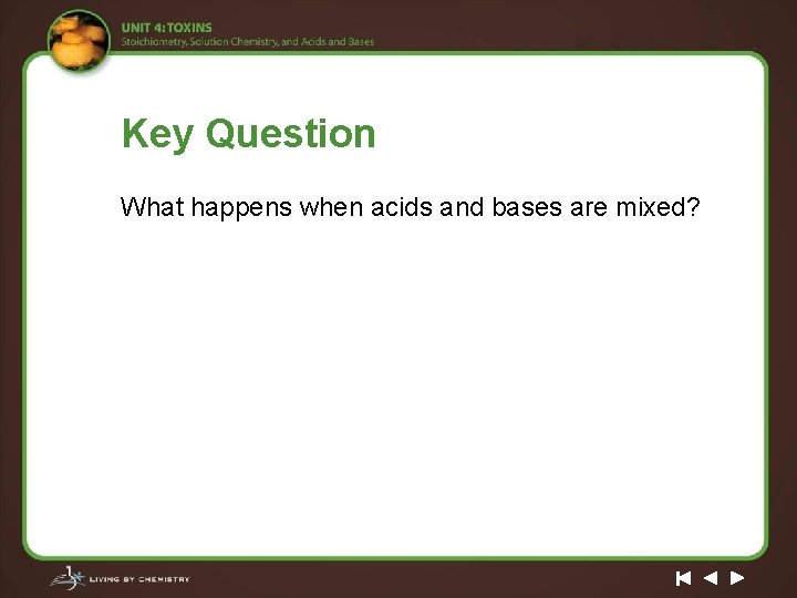 Key Question What happens when acids and bases are mixed? 