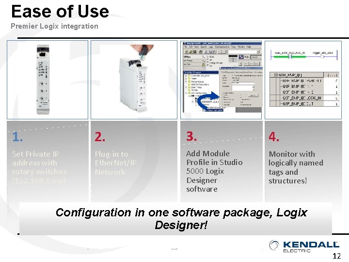 Ease of Use Premier Logix integration 1. 2. 3. 4. Set Private IP address