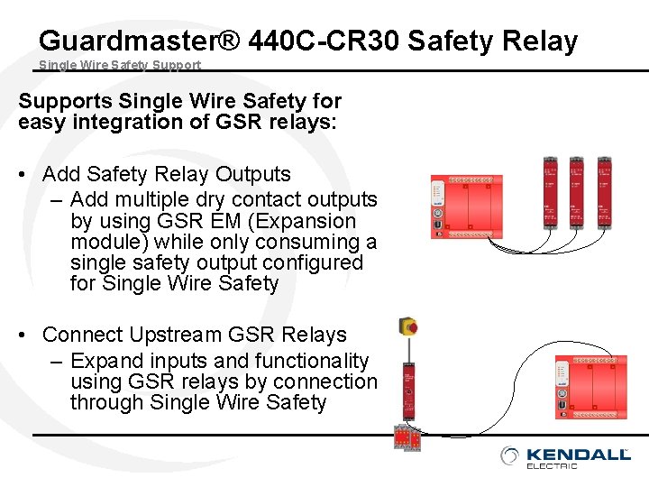 Guardmaster® 440 C-CR 30 Safety Relay Single Wire Safety Supports Single Wire Safety for