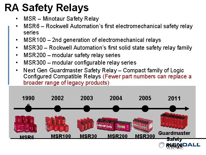 RA Safety Relays • MSR – Minotaur Safety Relay • MSR 6 – Rockwell