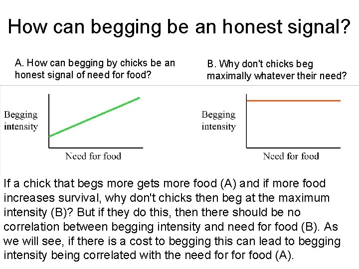 How can begging be an honest signal? A. How can begging by chicks be