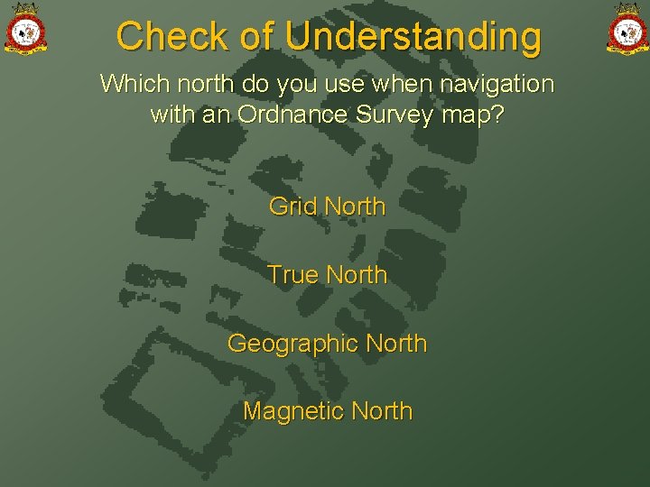 Check of Understanding Which north do you use when navigation with an Ordnance Survey