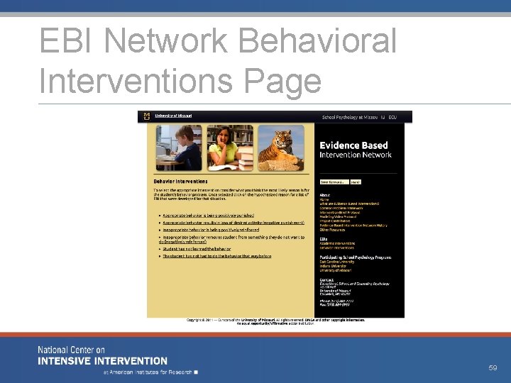 EBI Network Behavioral Interventions Page 59 