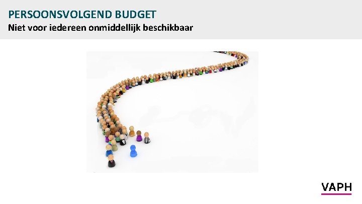 PERSOONSVOLGEND BUDGET Niet voor iedereen onmiddellijk beschikbaar 