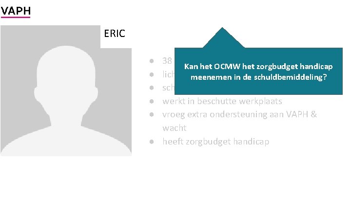 ERIC ● ● ● 38 jaar Kan het OCMW het zorgbudget handicap licht verstandelijke