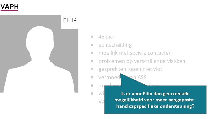 FILIP ● ● ● ● 45 jaar echtscheiding moeilijk met sociale contacten problemen op