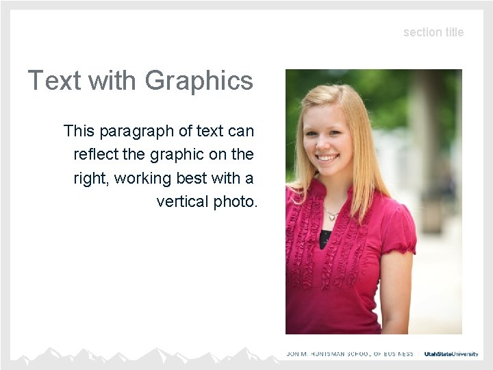 section title Text with Graphics This paragraph of text can reflect the graphic on section title Text with Graphics This paragraph of text can reflect the graphic on