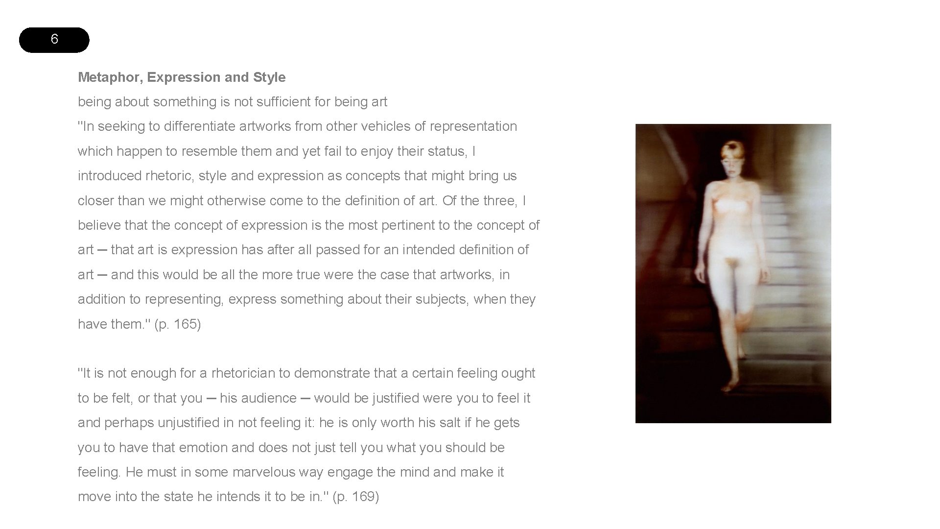 6 Metaphor, Expression and Style being about something is not sufficient for being art