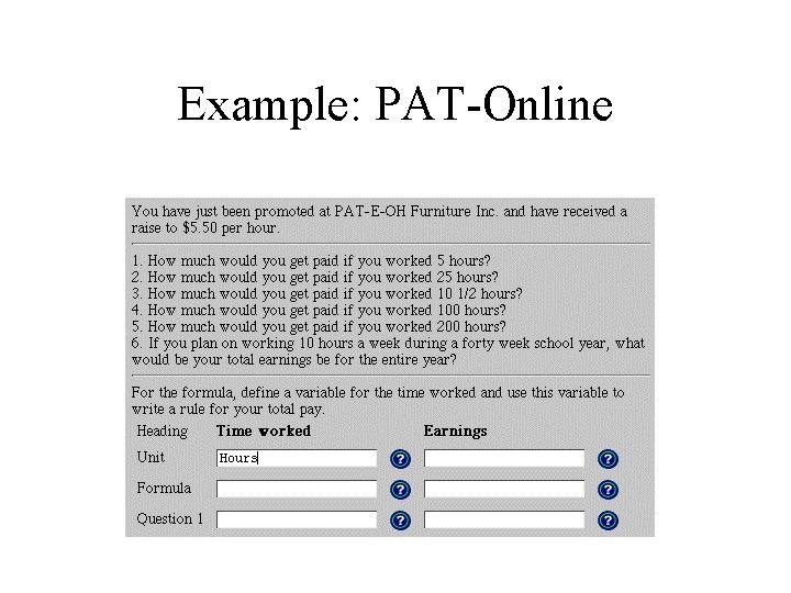 Example: PAT-Online 