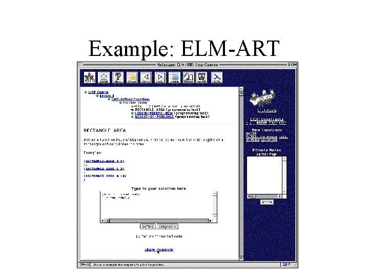 Example: ELM-ART 