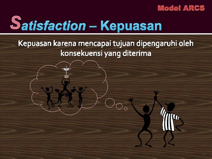 Model ARCS S atisfaction – Kepuasan karena mencapai tujuan dipengaruhi oleh konsekuensi yang diterima
