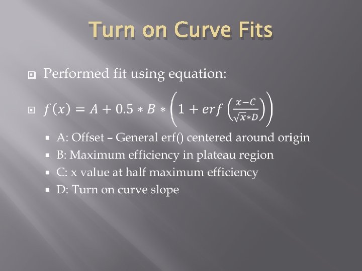 Turn on Curve Fits � 