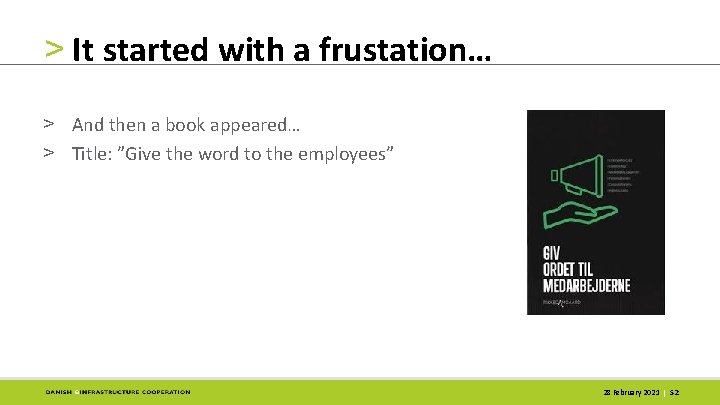 > It started with a frustation… > And then a book appeared… > Title: