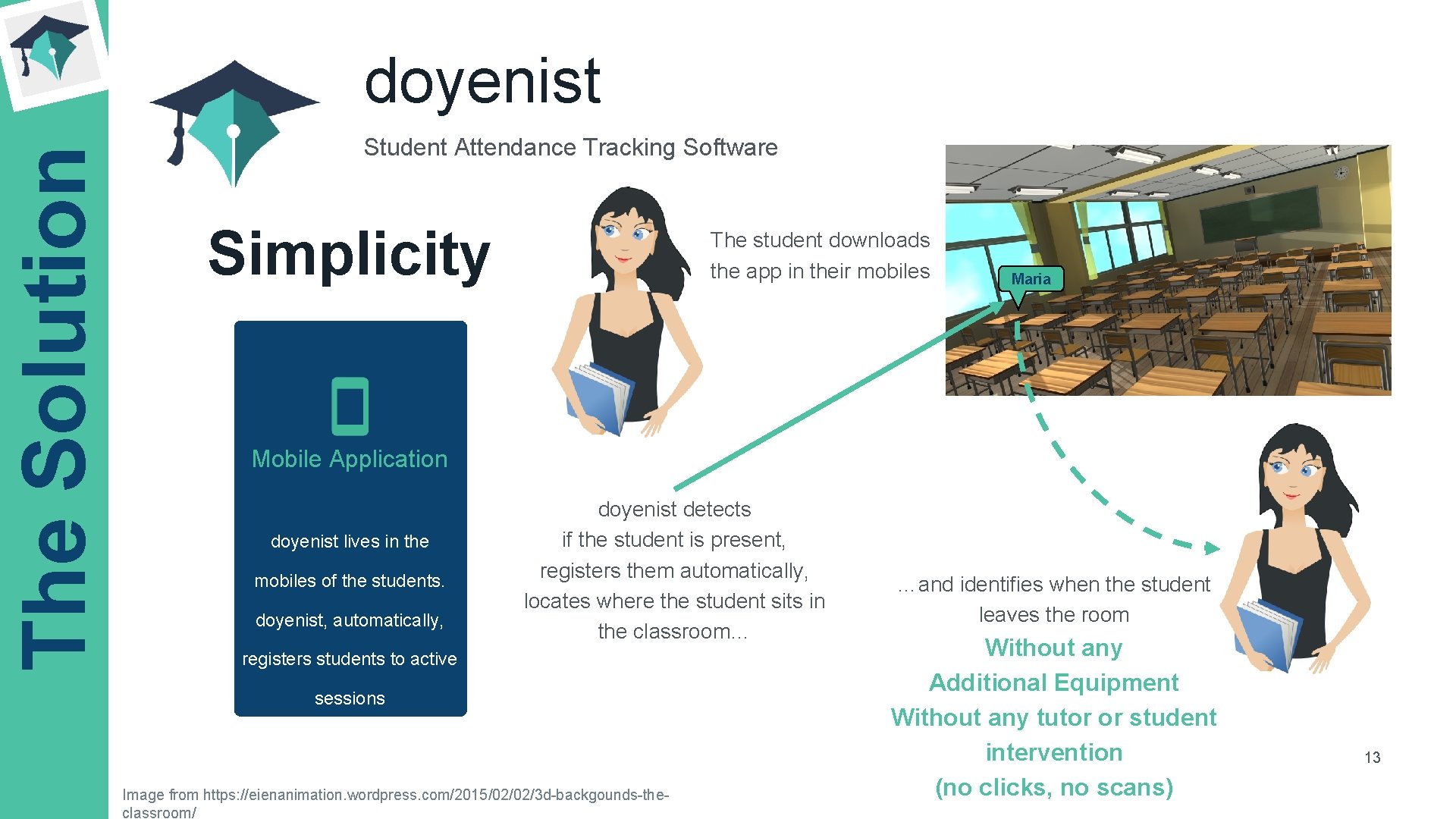 The Solution doyenist Student Attendance Tracking Software Simplicity The student downloads the app in