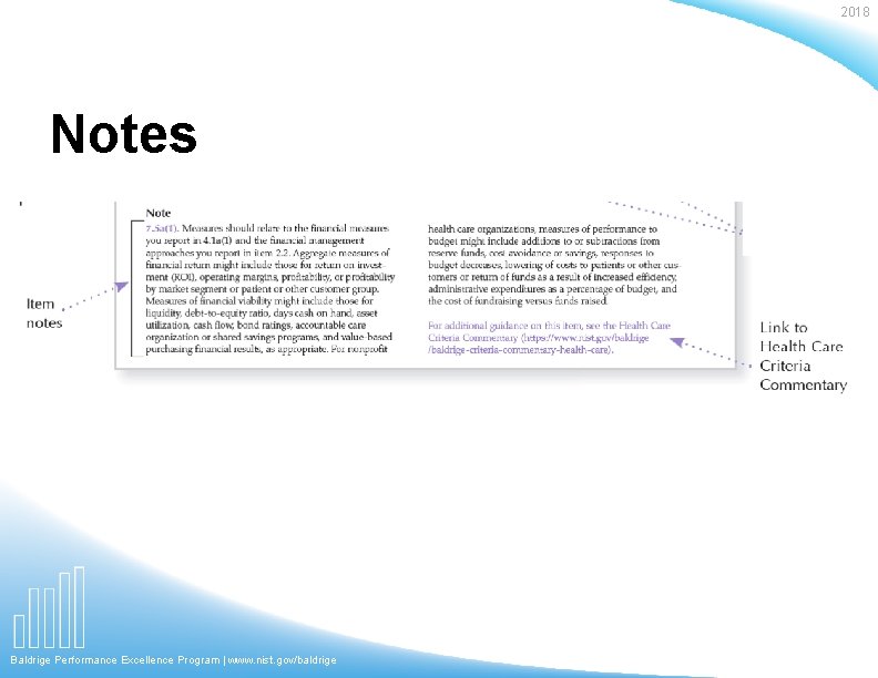 2018 Notes Baldrige Performance Excellence Program | www. nist. gov/baldrige 
