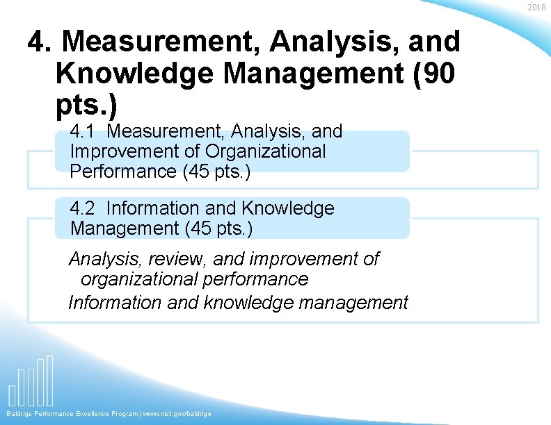 2018 4. Measurement, Analysis, and Knowledge Management (90 pts. ) 4. 1 Measurement, Analysis,